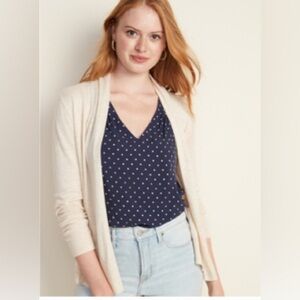 Short Shawl-Collar Open-Front Sweater for Women